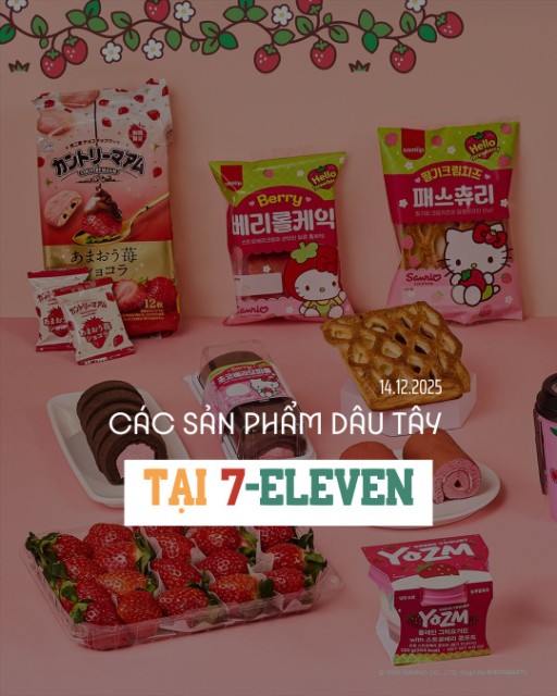 Mùa dâu tây ở 7-Eleven Hàn Quốc có gì mới?