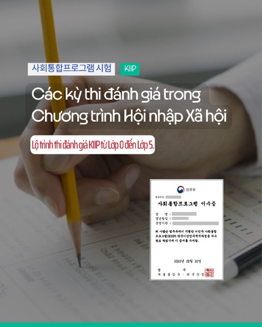 Tổng hợp các kỳ thi đánh giá trong Chương trình Hội nhập Xã hội (KIIP)