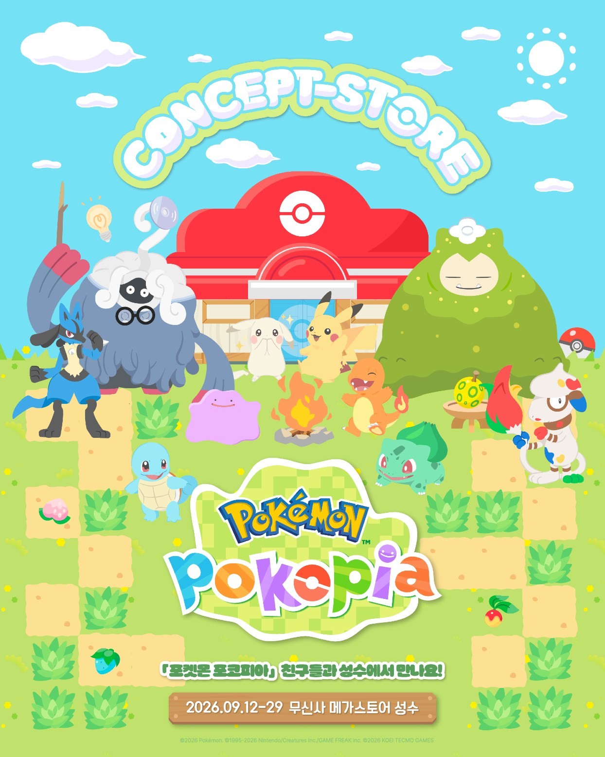 Cửa hàng khái niệm Pokemon Pokopia đầu tiên tại Hàn Quốc